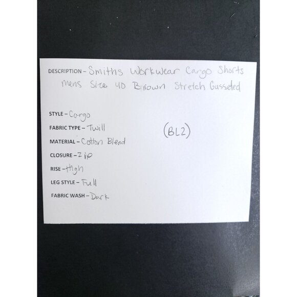 Smiths Workwear Mens Size 40 Cargo Shorts Brown Stretch Gusseted - Picture 6 of 6